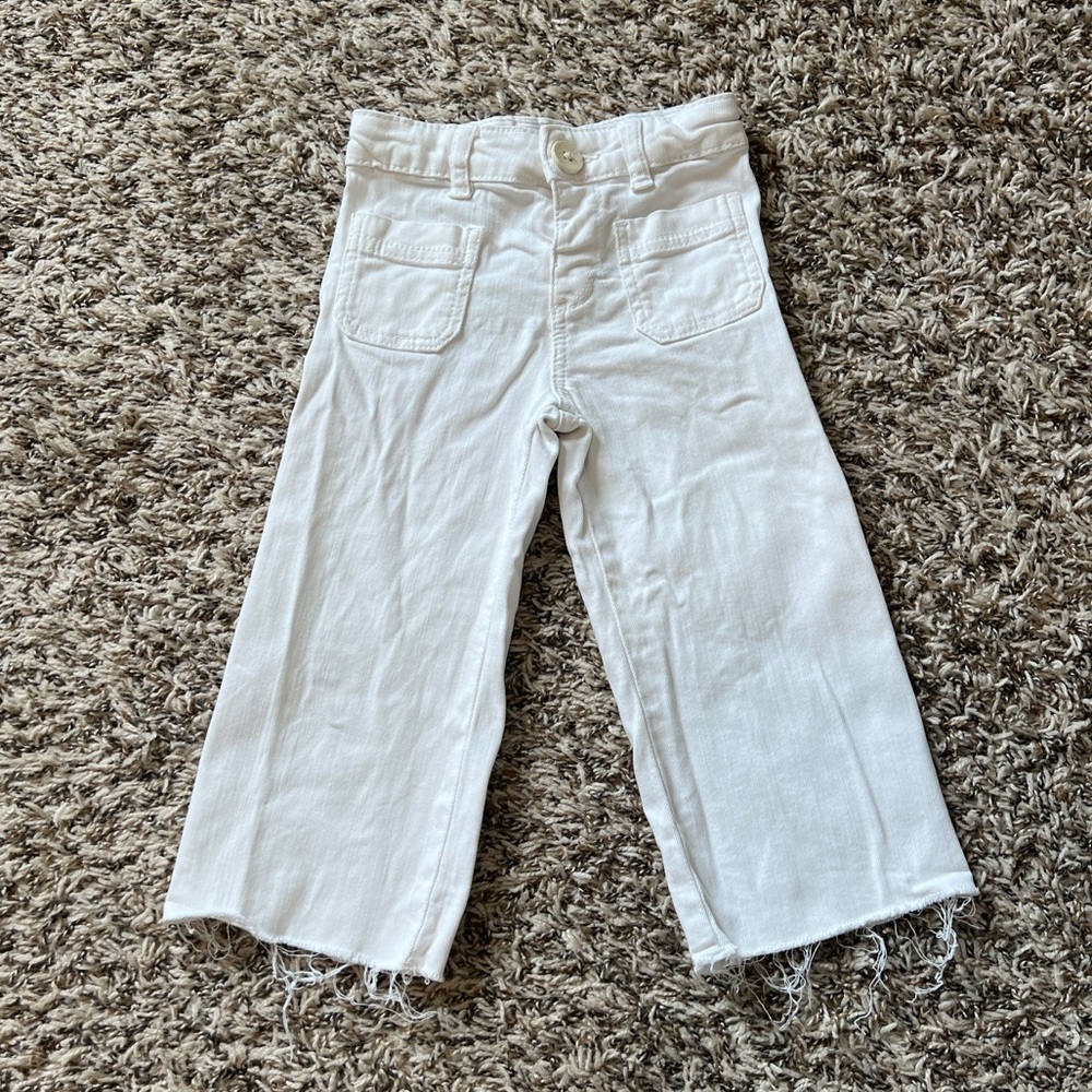 Zara - Toddler White Rae Hem Sailor Pants - Sz 18-24 Mo.